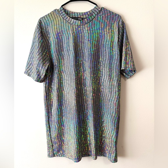Fashion Nova Silver Holographic Dress - Picture 3 of 5